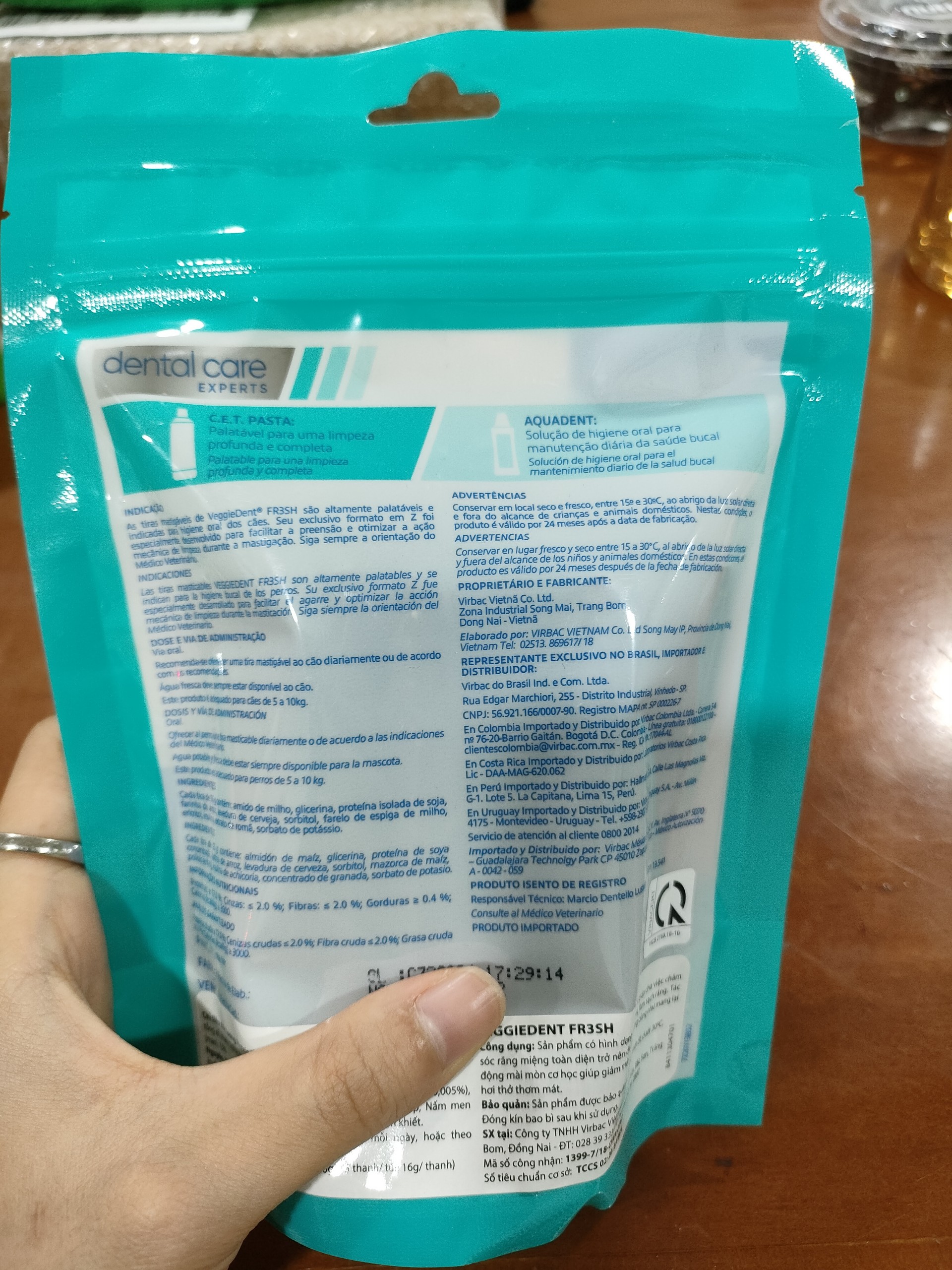 THANH NHAI SẠCH RĂNG CHO CHÓ - VEGGIEDENT VIRBAC ( 1 túi)