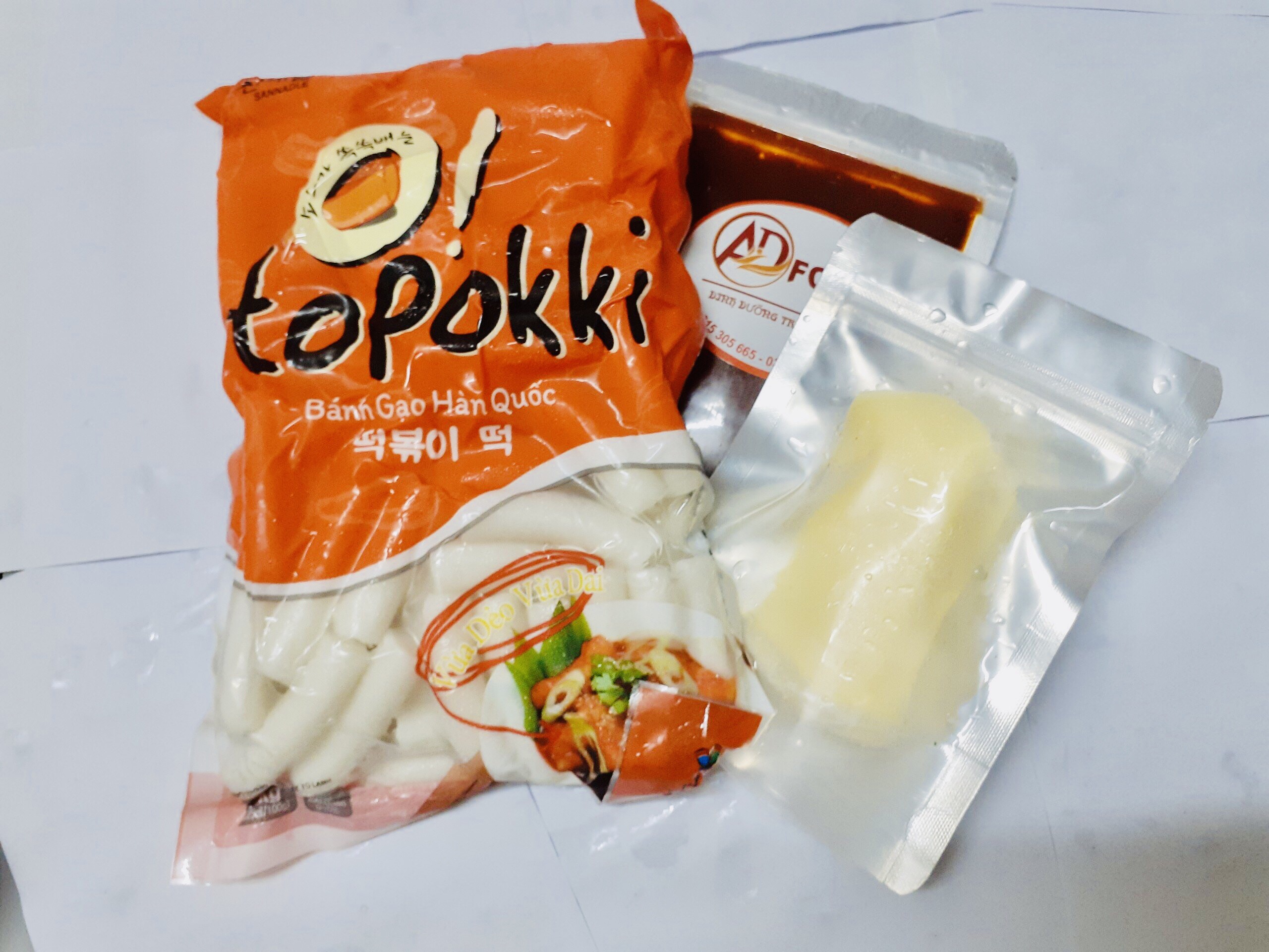 combo 500g Bánh gạo Hàn Quốc+100g phô mai Mozzazeella+100g Sốt - doanvat_hangduong