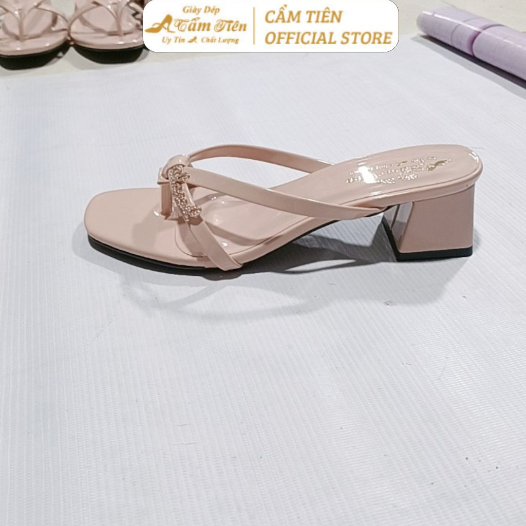 Giày sandal nữ cẩm tiên gót 3cm ,5cm, 7cm quai xỏ ngón