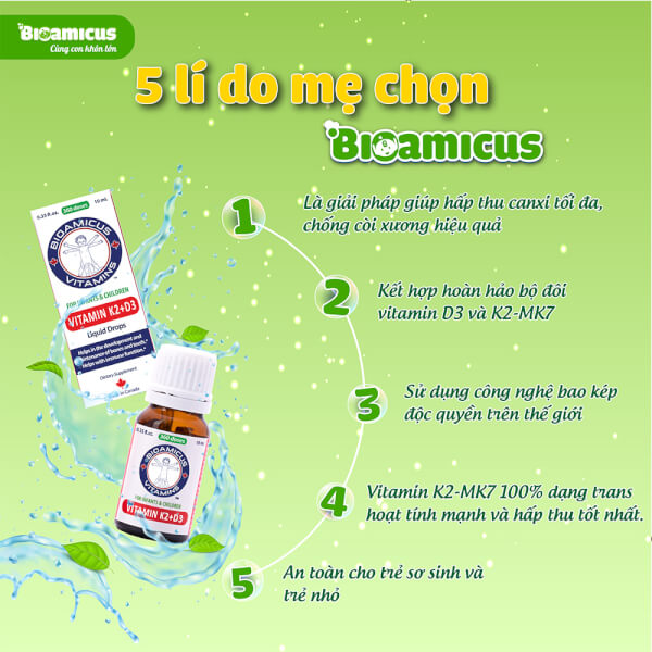 BioAmicus Vitamin D3K2MK7 10ml chính hãng- 08TGSS