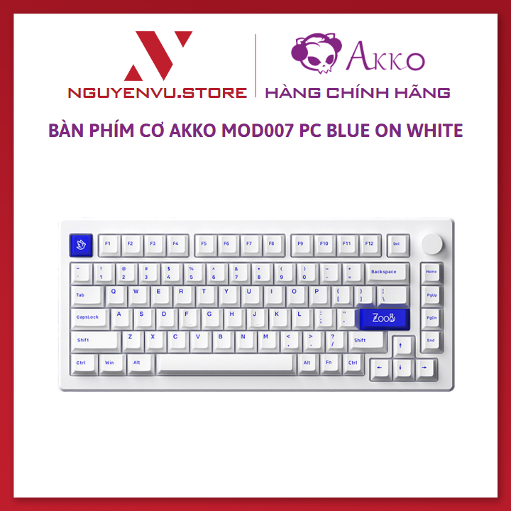 Bàn phím cơ AKKO MOD007 PC Blue on White AKKO CS Switch Piano  - Hàng chính hãng