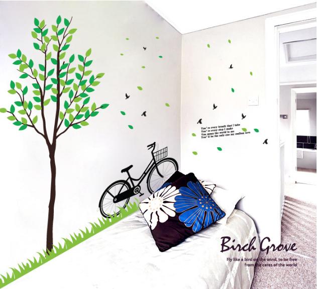 [HCM]Decal trang trí Xe Đạp và Cành Cây size lớn