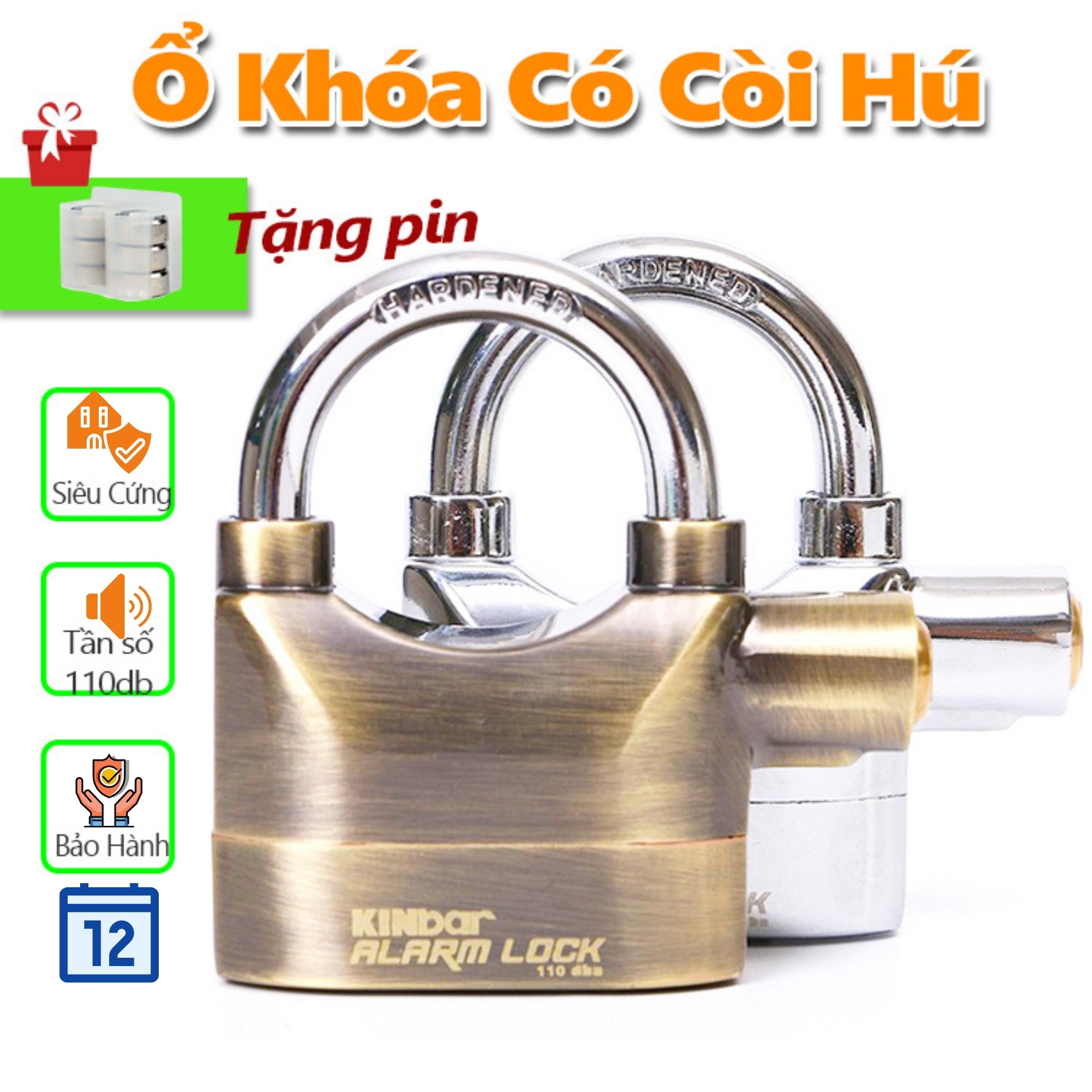 Ổ khóa chống trộm có còi hú + tặng kèm thêm bộ pin - ổ khoá hú chống trộm, o khoa cua sat, ổ khóa báo động chống trộm kinbar bản cao cấp, khóa thông minh an toàn cho mọi nhà, bảo hành 6 tháng