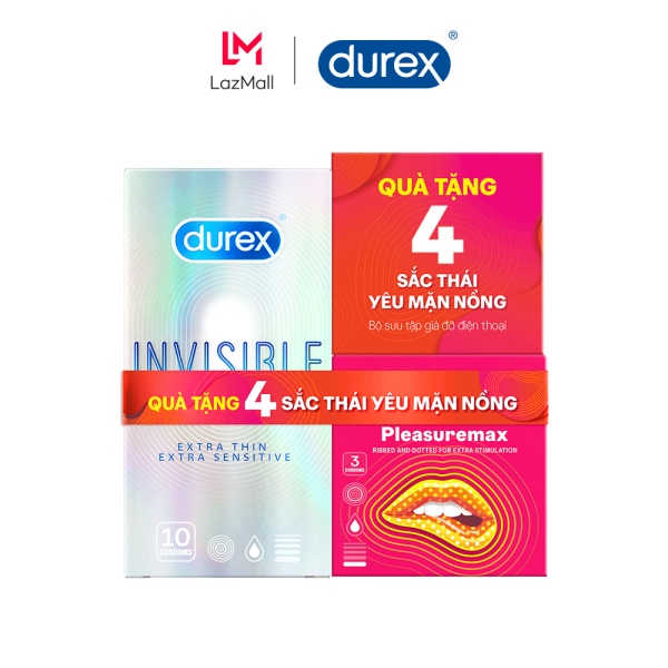 Mua Bao cao su Durex Invisible Extra Thin Extra Sensitive hộp 10 bao Tặng 1 Durex Pleasuremax 3 bao và 1 Giá đỡ điện thoại cực cool nhập khẩu