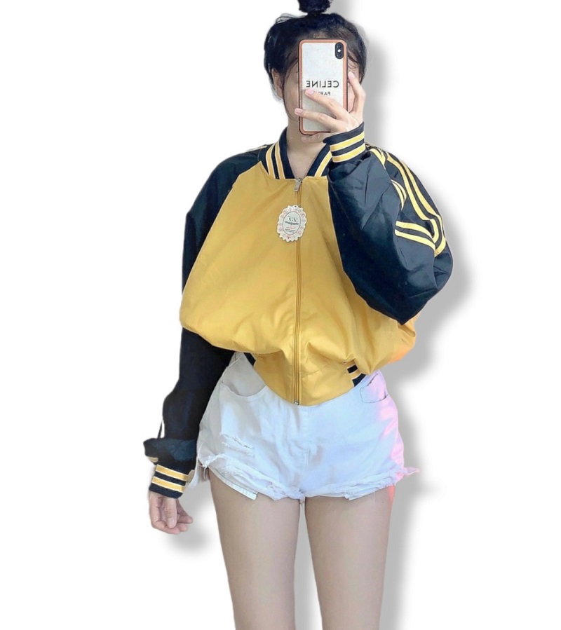 Áo Khoác Bomber Nữ Sọc Tay [ HÌNH THẬT SP ]