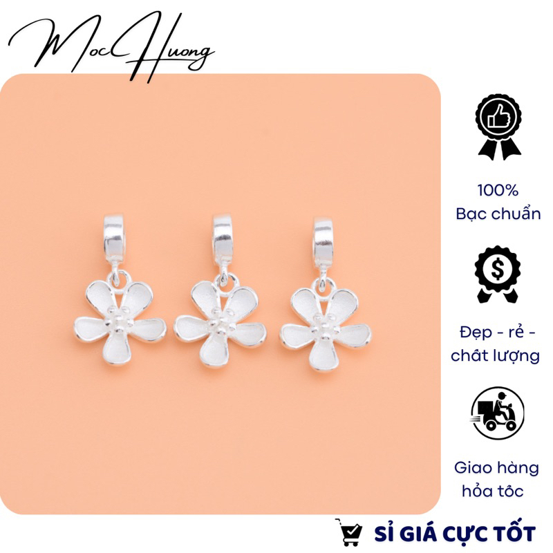 [S925] Charm bạc treo bông hoa - MH165