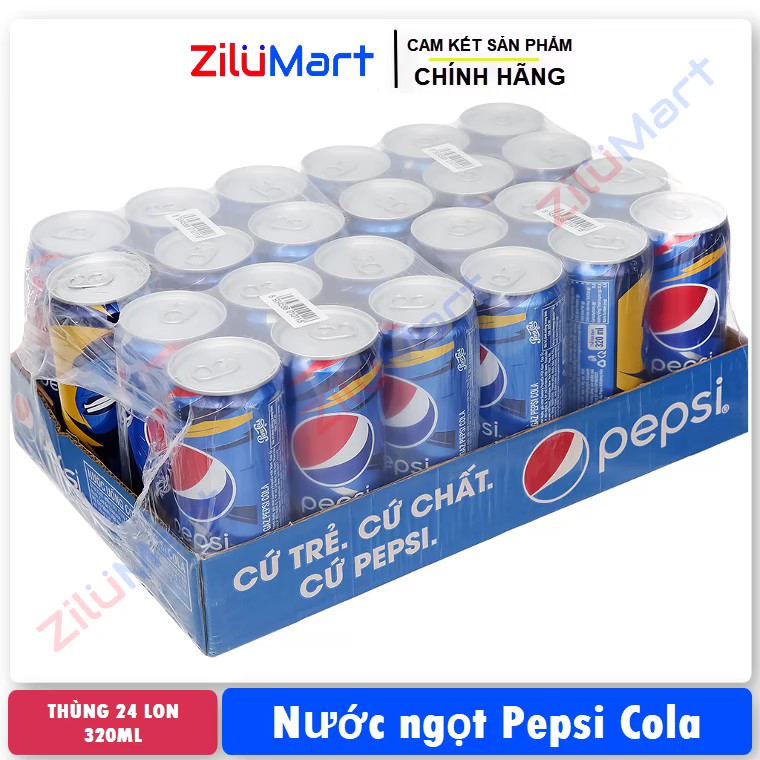 Nước ngọt Pepsi cola (thùng 24 lon) loại 320ml