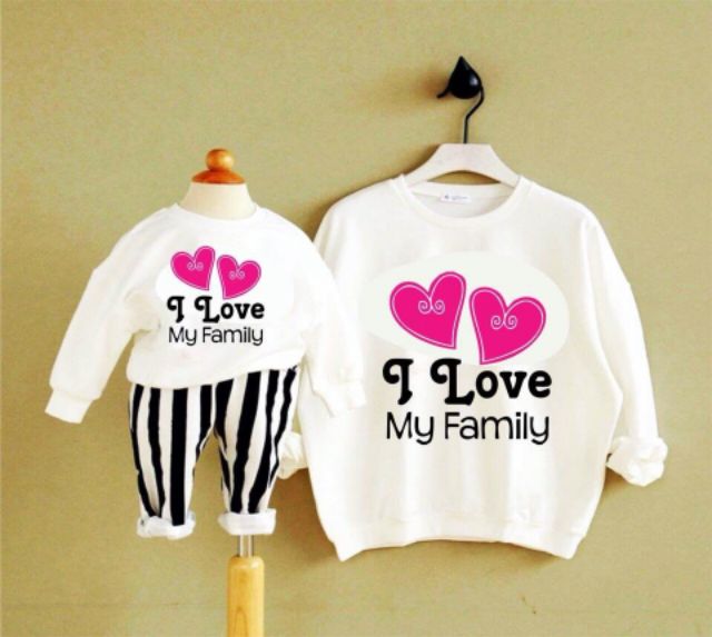 Áo sweater mẹ và bé, áo đôi mẹ và bé thu đông- áo nỉ thu đông mẹ và bé
