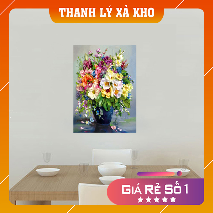 [THANH LÝ SẢ KHO] Tranh dán tường 3d - Tranh Lọ Hoa - Tranh 3d Đẹp Bền Bỉ  - Song Long Decor