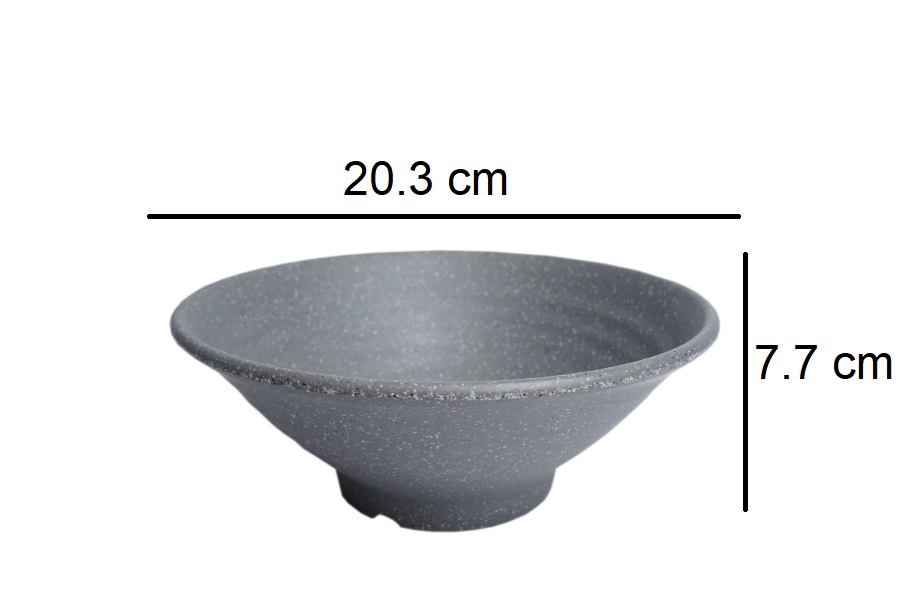 Bộ 10 tô đựng canh,bún,phở nhựa Melamine nhám xám nhiều Size
