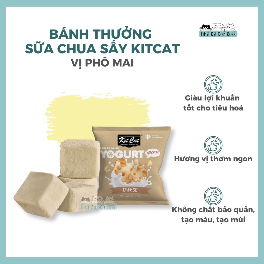 Sữa chua sấy thăng hoa cho mèo Kitcat 10g