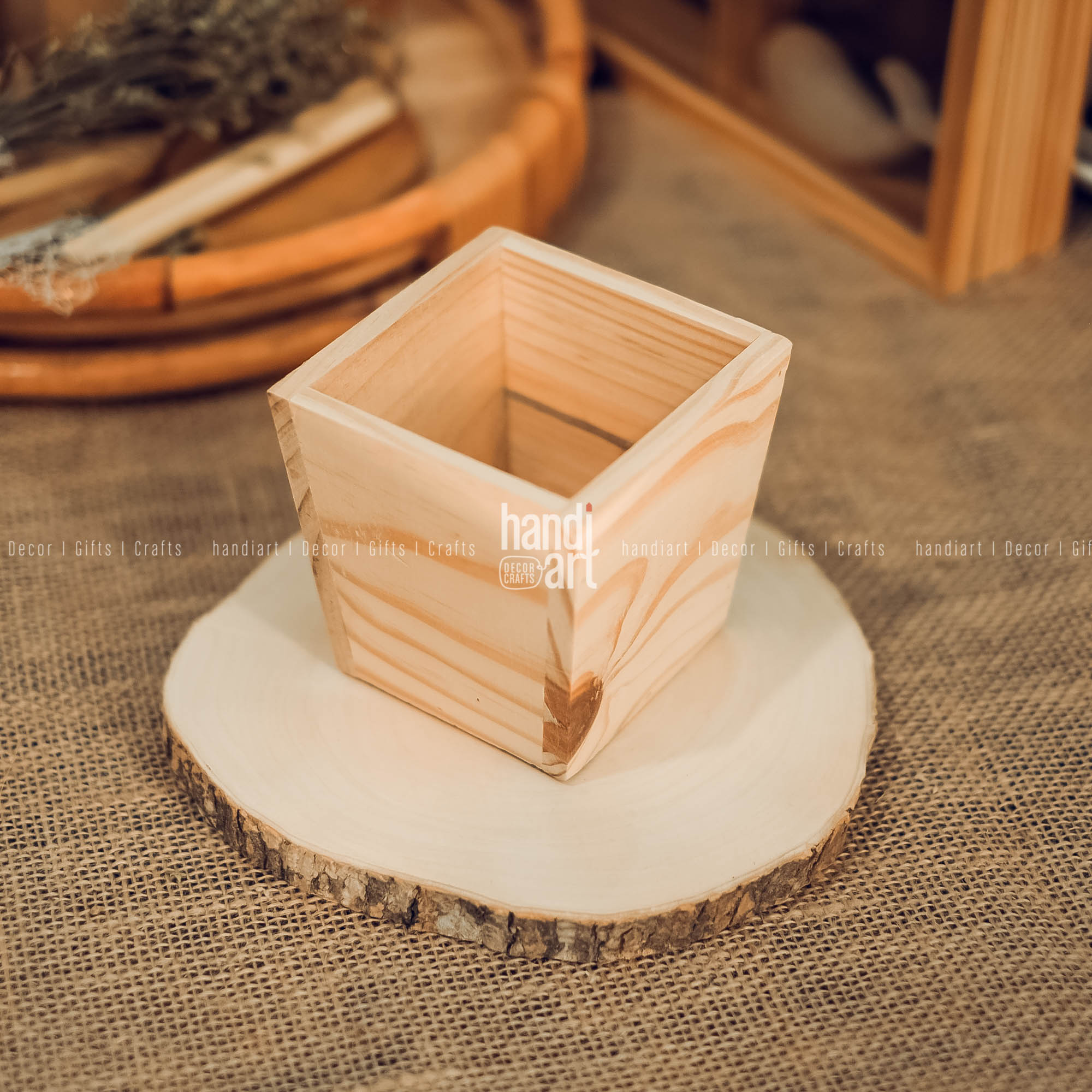Chậu gỗ, Chậu gỗ để bàn trang trí