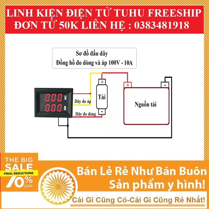 Module , Vôn kế Đo Dòng Đo Áp 0-100V/10A