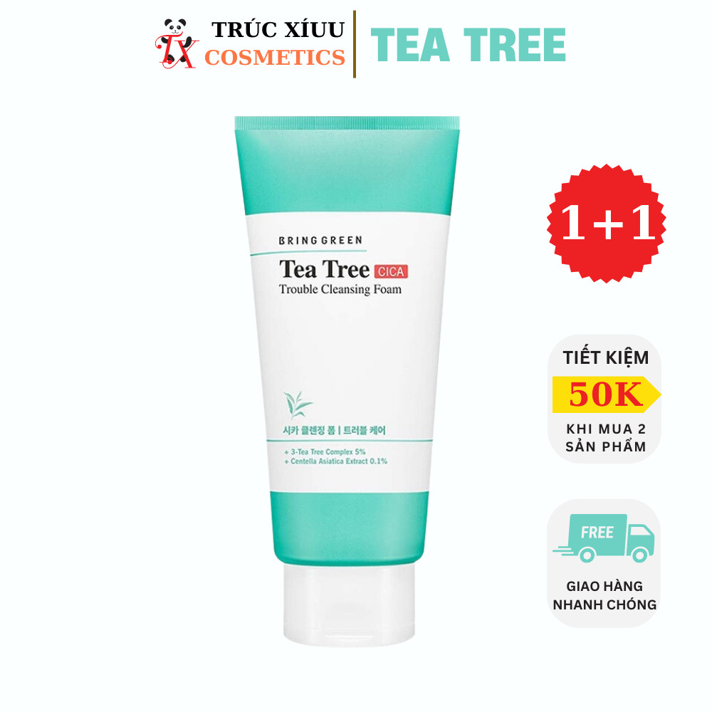 Sửa rửa mặt trà xanh Tea Tree CICA  Trouble Cleansing Foam