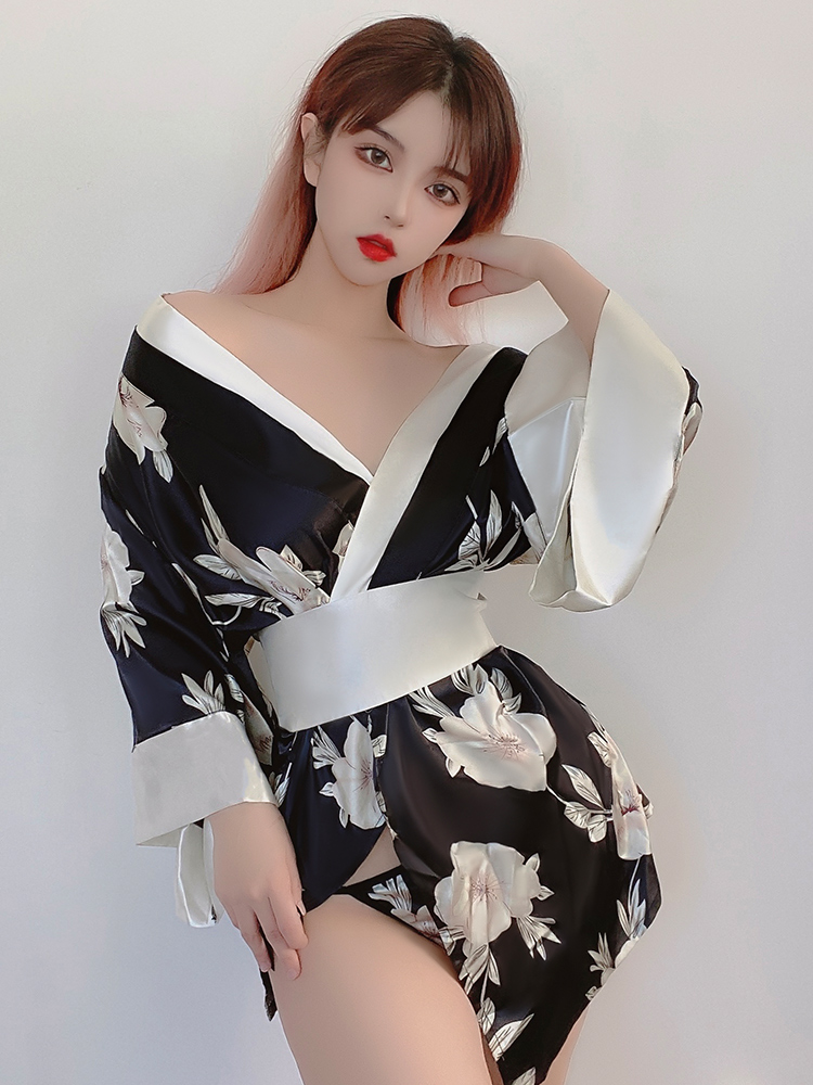 Áo ngủ kimono nhật bản quyến rũ thảo chip dn596