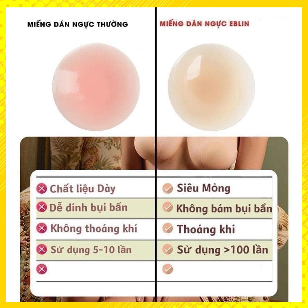 Hộp 3 Cặp Miếng Dán Ngực EBLIN LINGERIE Hàn Quốc