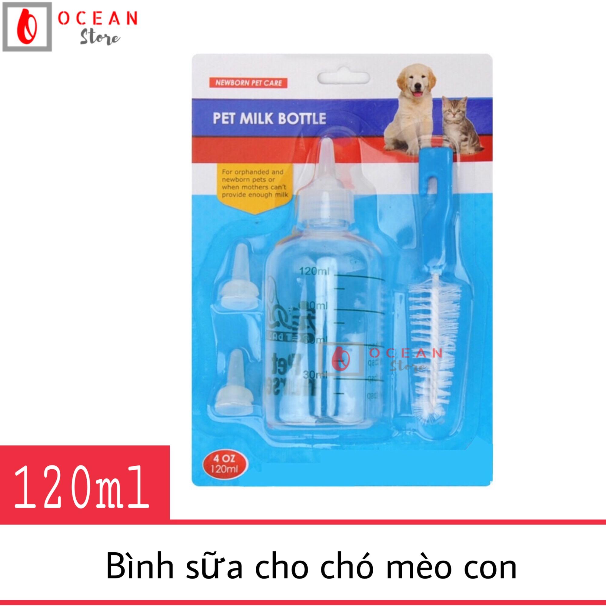 Bình sữa cho chó mèo con - phụ kiện thú cưng bình sữa 120ml