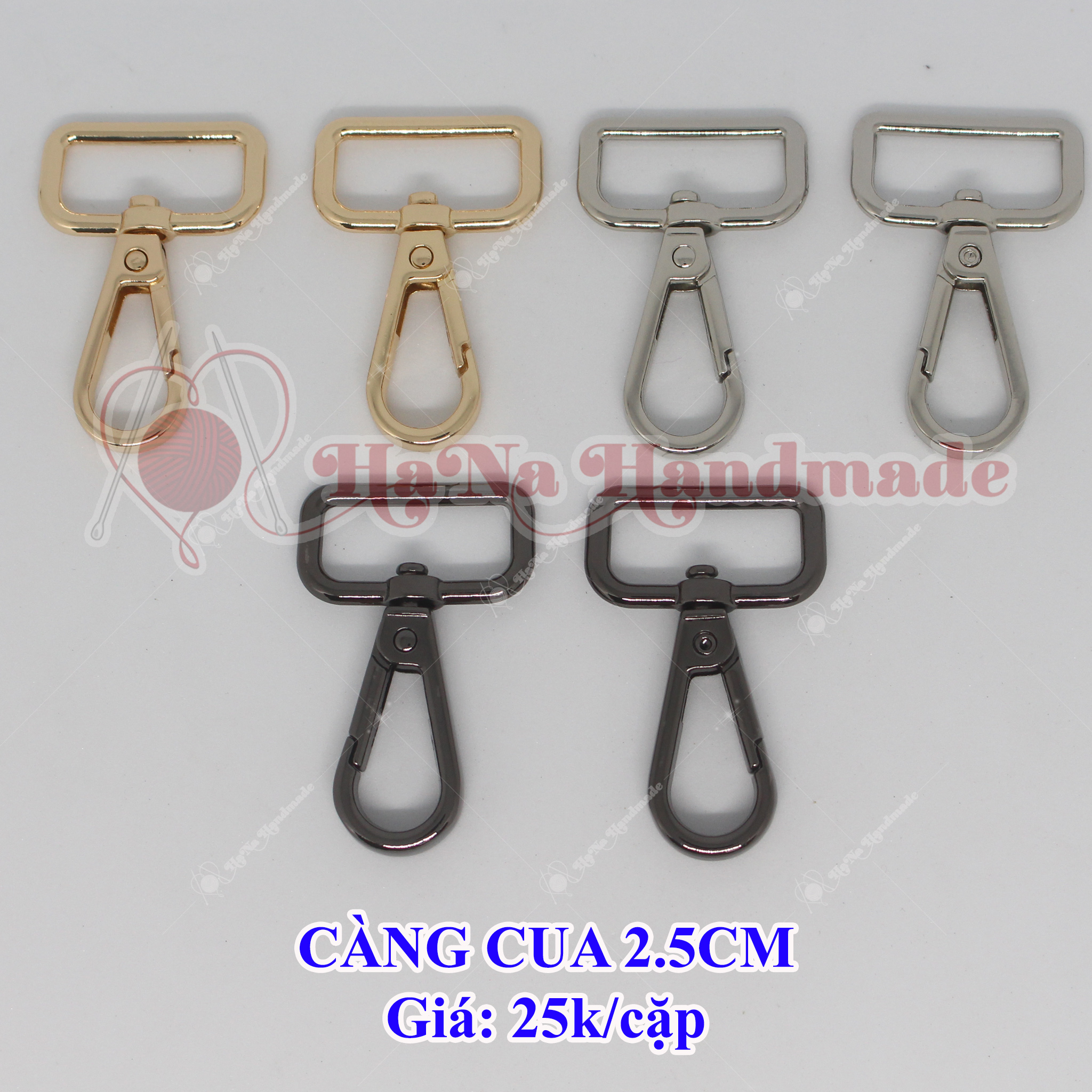 Càng cua 2.5cm gắn túi xách (25k/cặp)