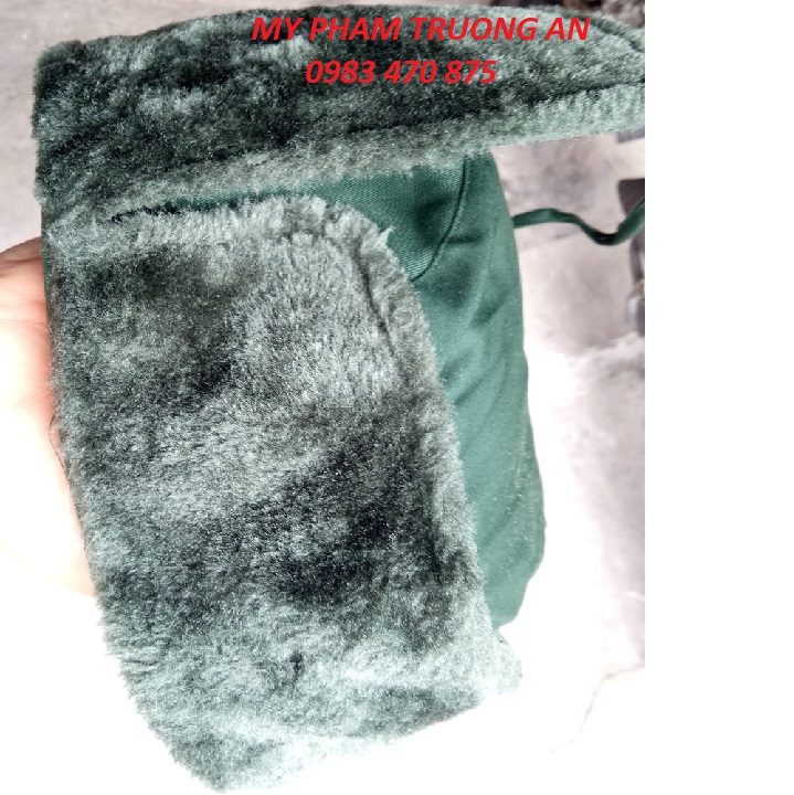 Mũ trùm tai  lót lông cao cấp