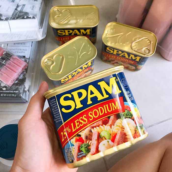 [CHUẨN MỸ] THỊT HỘP SPAM 25% LESS SODIUM 340Gr (Ít Mặn)