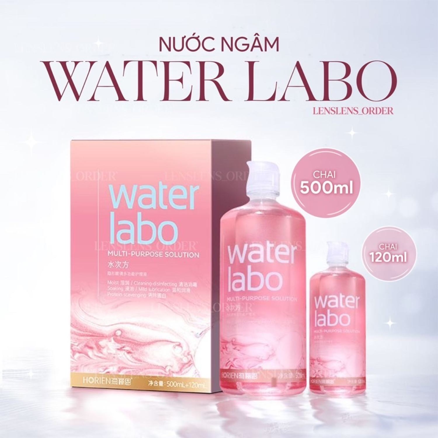 Nước ngâm lens dung dịch bảo quản kính áp tròng water labo cao cấp