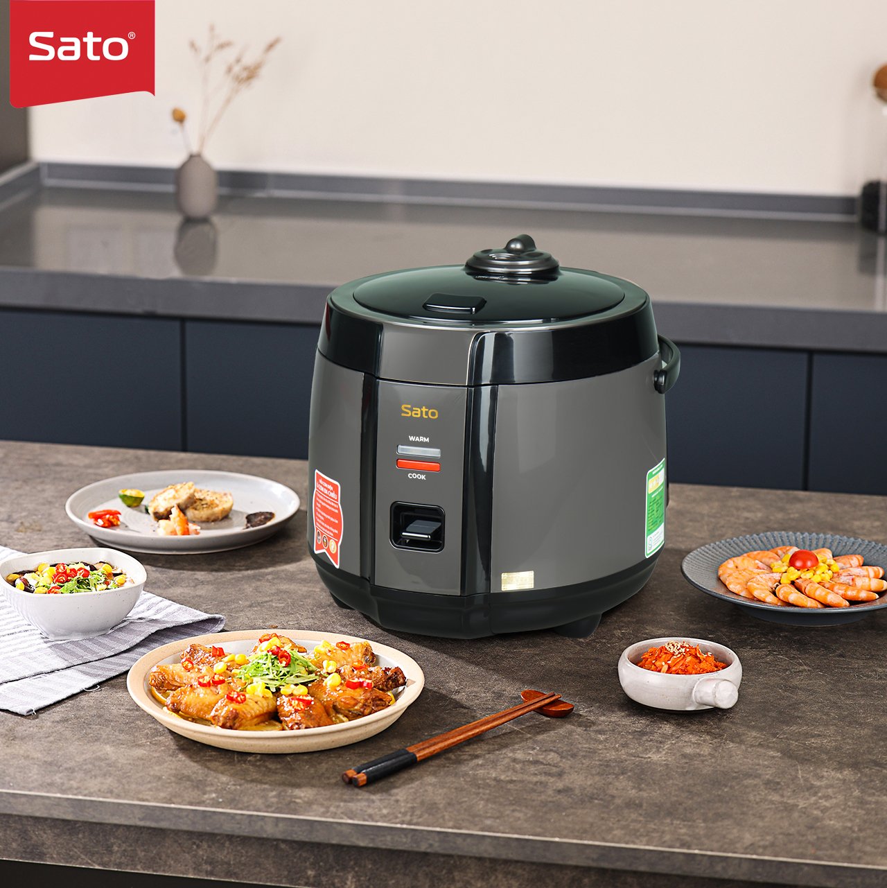 Nồi cơm điện 1.8L Sato 18F043