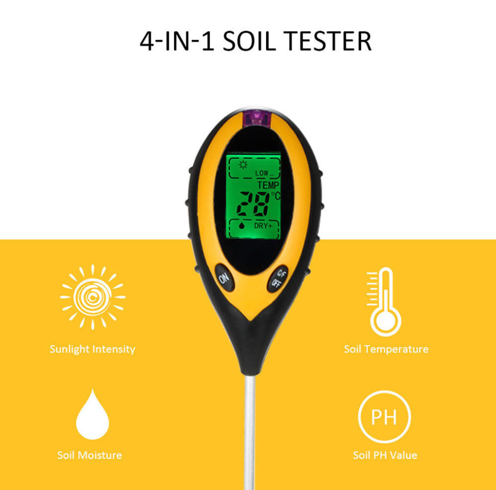 Máy đo độ Ph, độ ẩm, nhiệt độ, ánh sáng của đất 4 in 1
