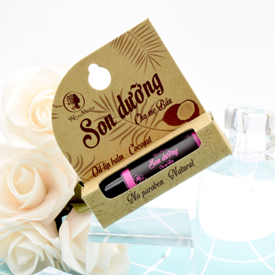 Son dưỡng môi WonMom 5g màu hồng.