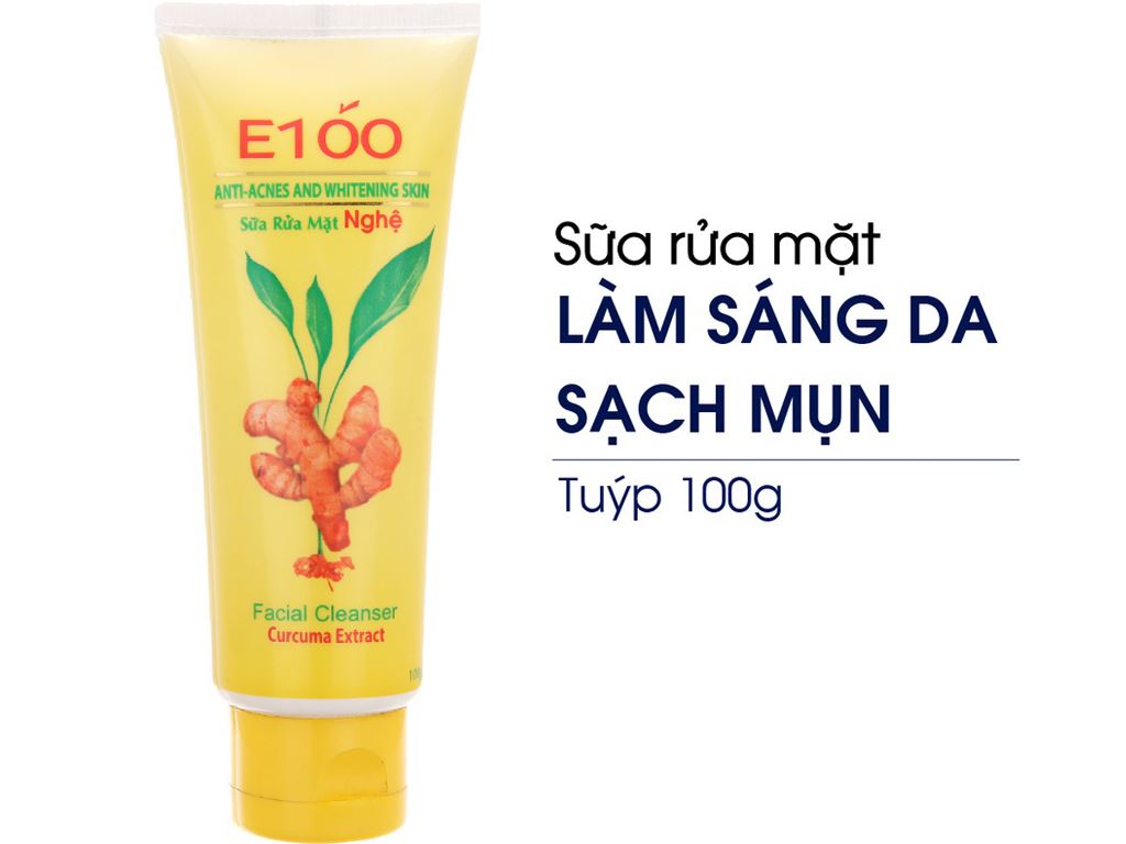 Sữa Rửa Mặt E100 Nghệ - Sữa Bò - Dưa Leo - Nha Đam
