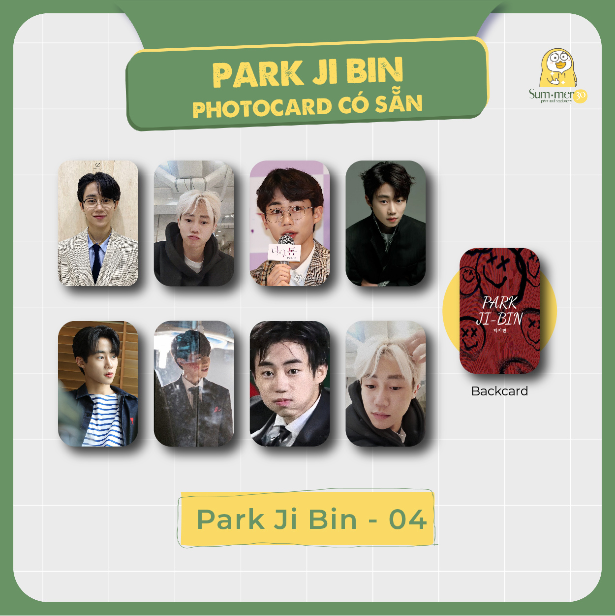 Sum.mer30 - [SẴN] Set 8 card bo góc Park Ji Bin