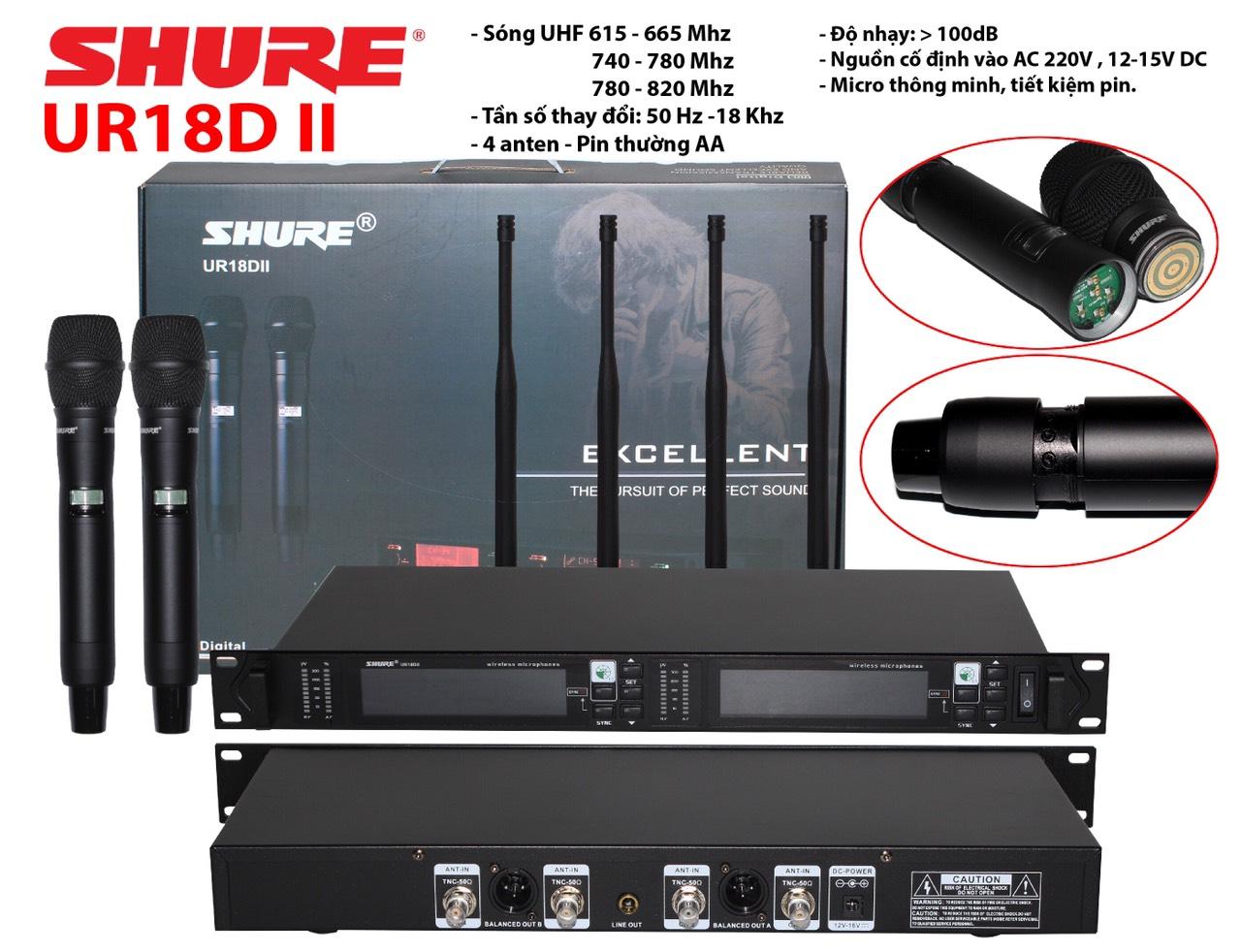 Micro không dây shure ur18d ii
