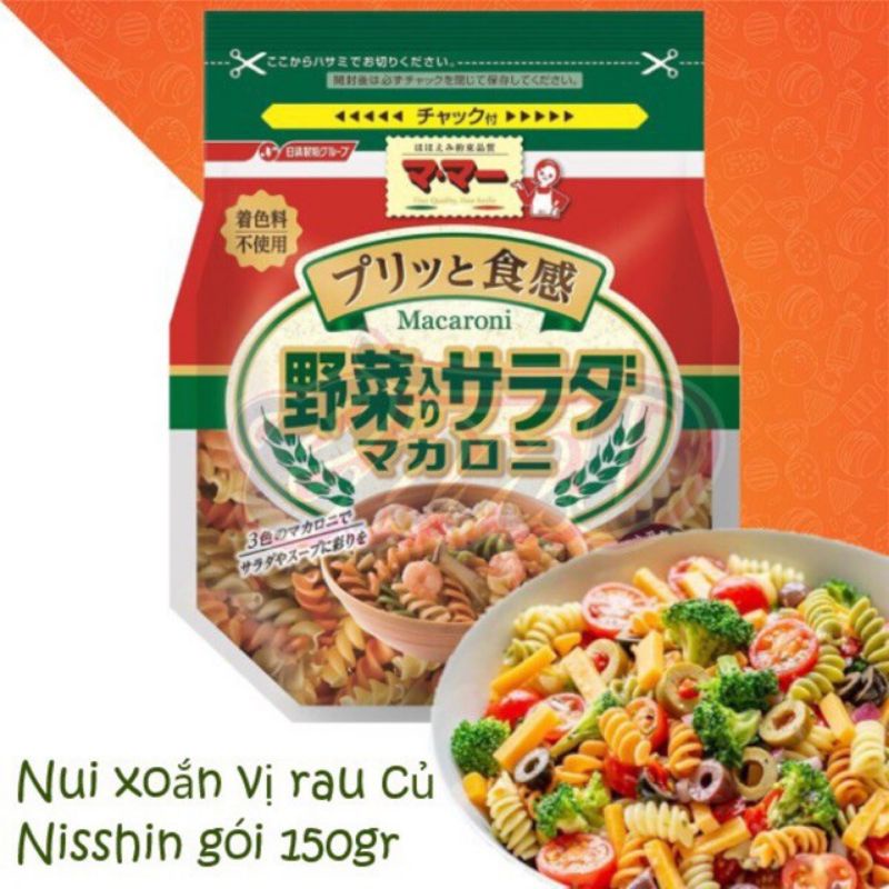 (Date 2024) Nui xoắn rau củ Nissin 150g