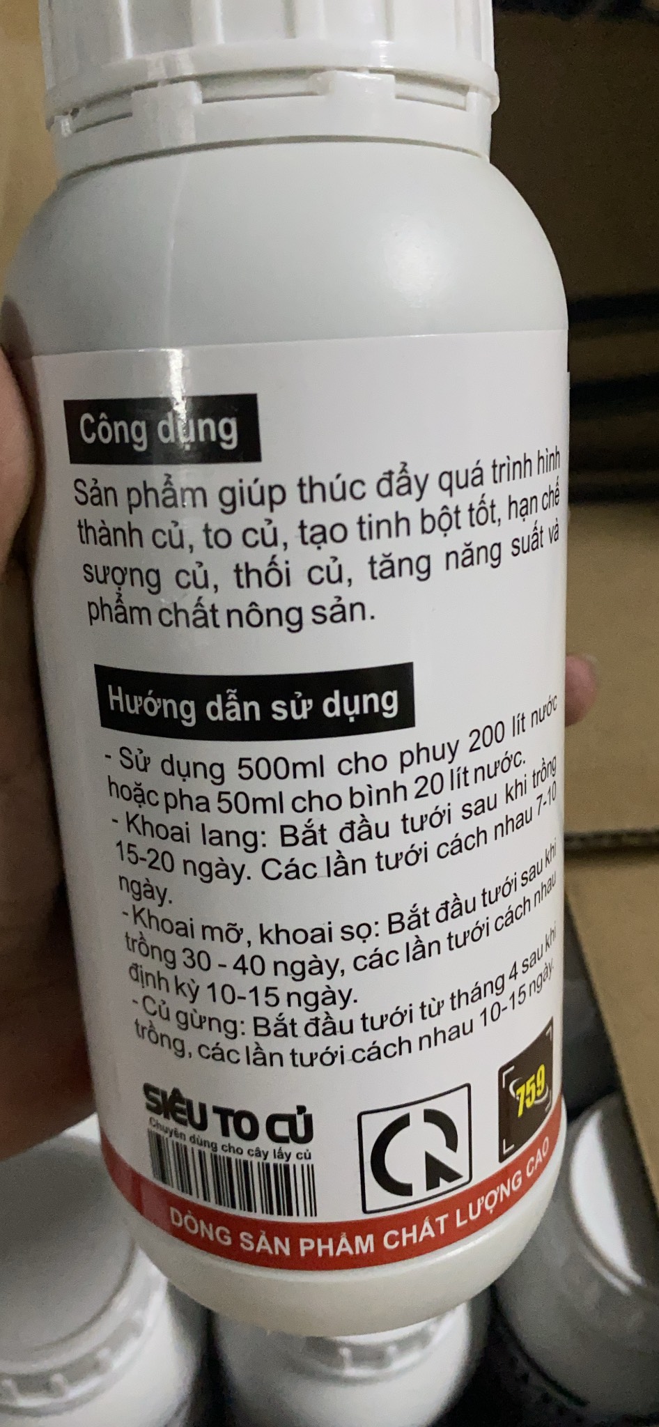 PHÂN BÓN SIÊU TO CỦ 500ML