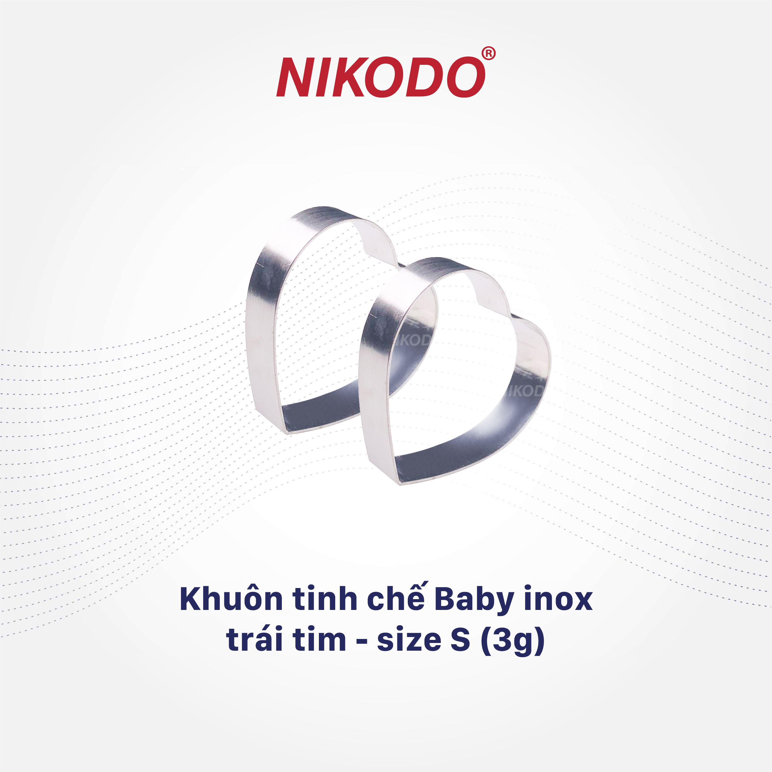 Khuôn trái tim Nikodo làm yến tinh chế, cắt bánh, nhấn cookie bằng inox không gỉ, an toàn vệ sinh thực phẩm