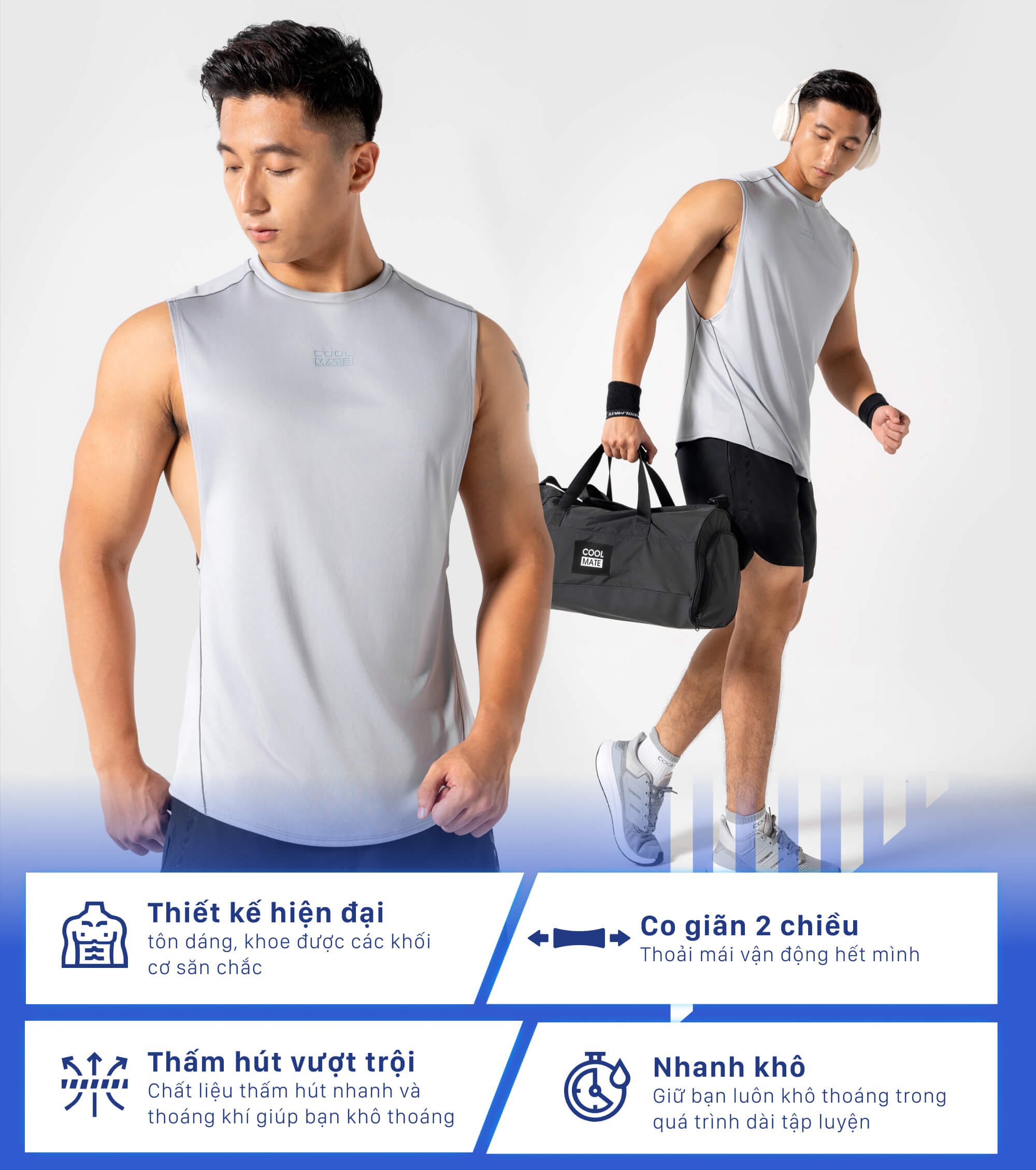 [OUTLET]Áo Drop Arm thể thao Gym powerfit - Coolmate