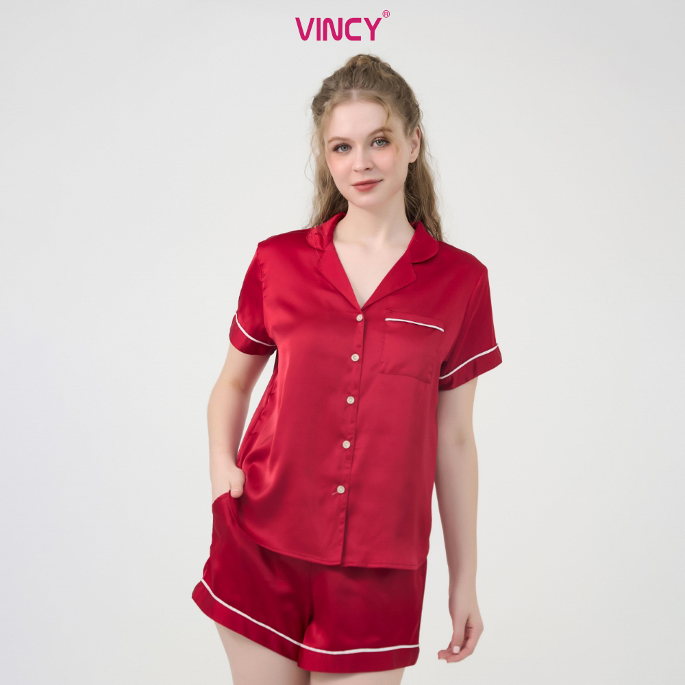 [Buy 3, Get 20% Off, Buy 2, Get 15% Off] Women's Satin Vinyl Shorts Set Bss108W22