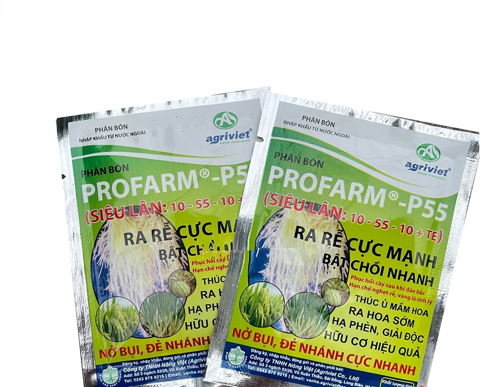 PHÂN BÓN PROFARM - P55 ( SIÊU LÂN 10-55-10+TE) GÓI 15G - GIÚP BẬT CHỒI