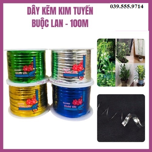 Dây kẽm kim tuyến cuộn nhỏ màu bất kỳ  100m - Chuyên dùng ghép cây cảnh, hoa lan