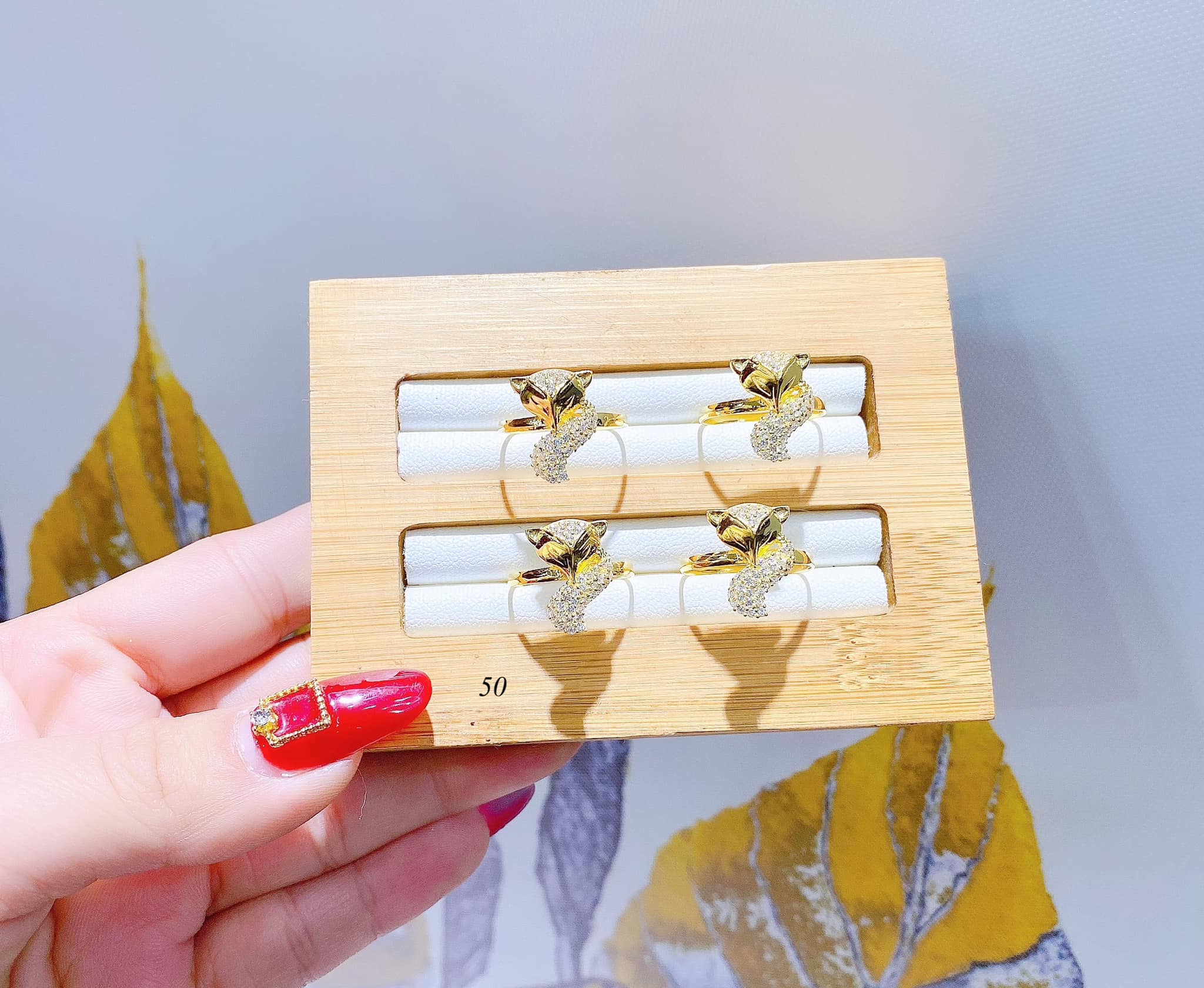 Nhẫn vàng tây mặt hồ ly MS47