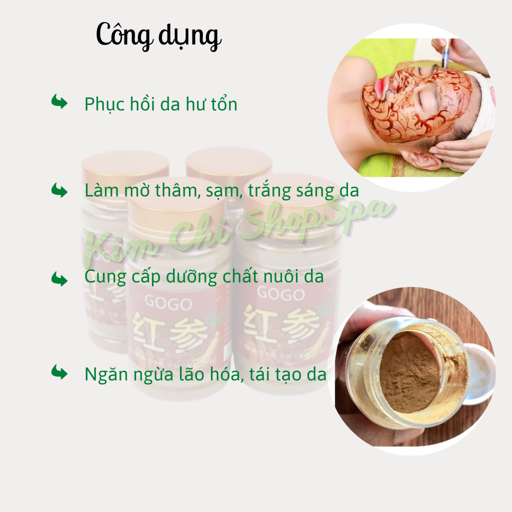 Bột hồng sâm Gogo Hàn Quốc cấy đẹp da
