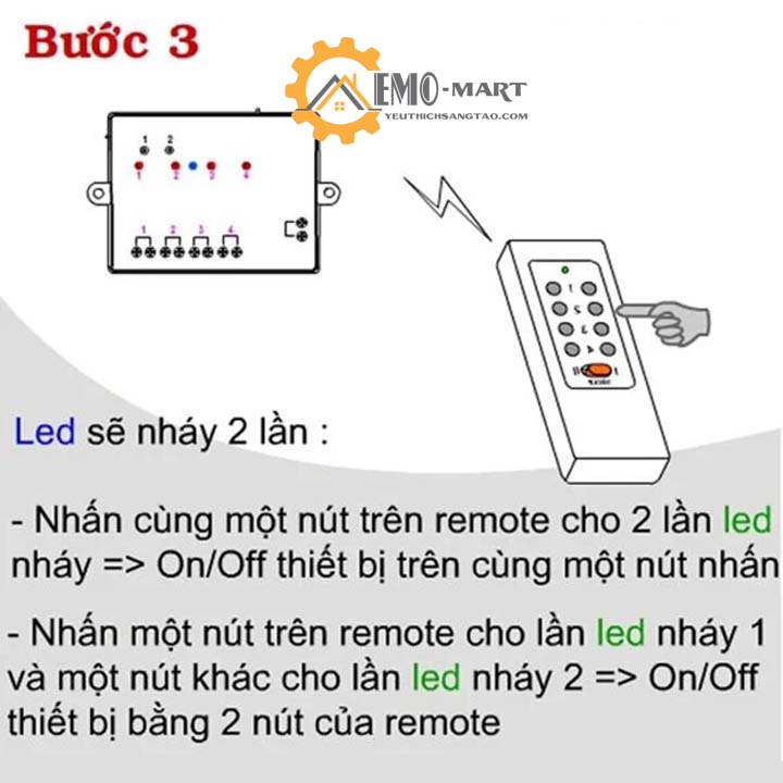 [FreeshipMAX] Công tắc điều khiển từ xa RF 4 cổng RC5G4