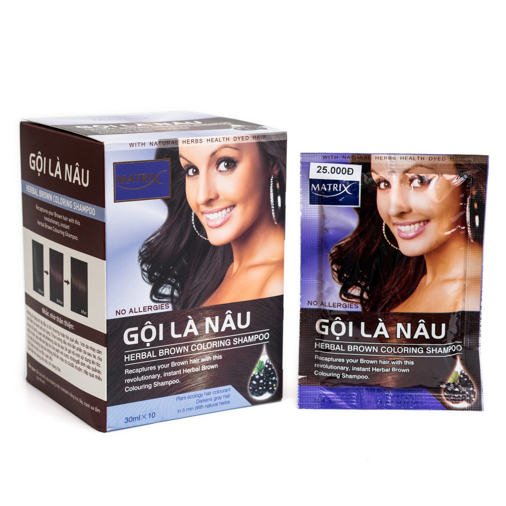 [HCM]Combo 2 Gói Gội Tóc Nâu Thảo Dược Matrix Herbal Brown 25Ml
