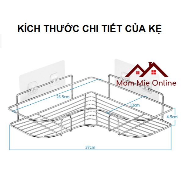 HCM. Kệ góc nhà tắm nhà bếp bằng inox dán tường cao cấp - Q001