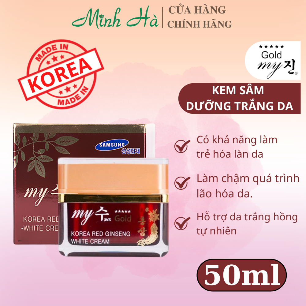 Kem sâm dưỡng trắng da My Jin Gold Korea Red Ginseng White Cream 50ml