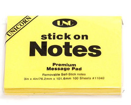 Giấy note vàng 3x4 unc 7,6cmx10,5cm