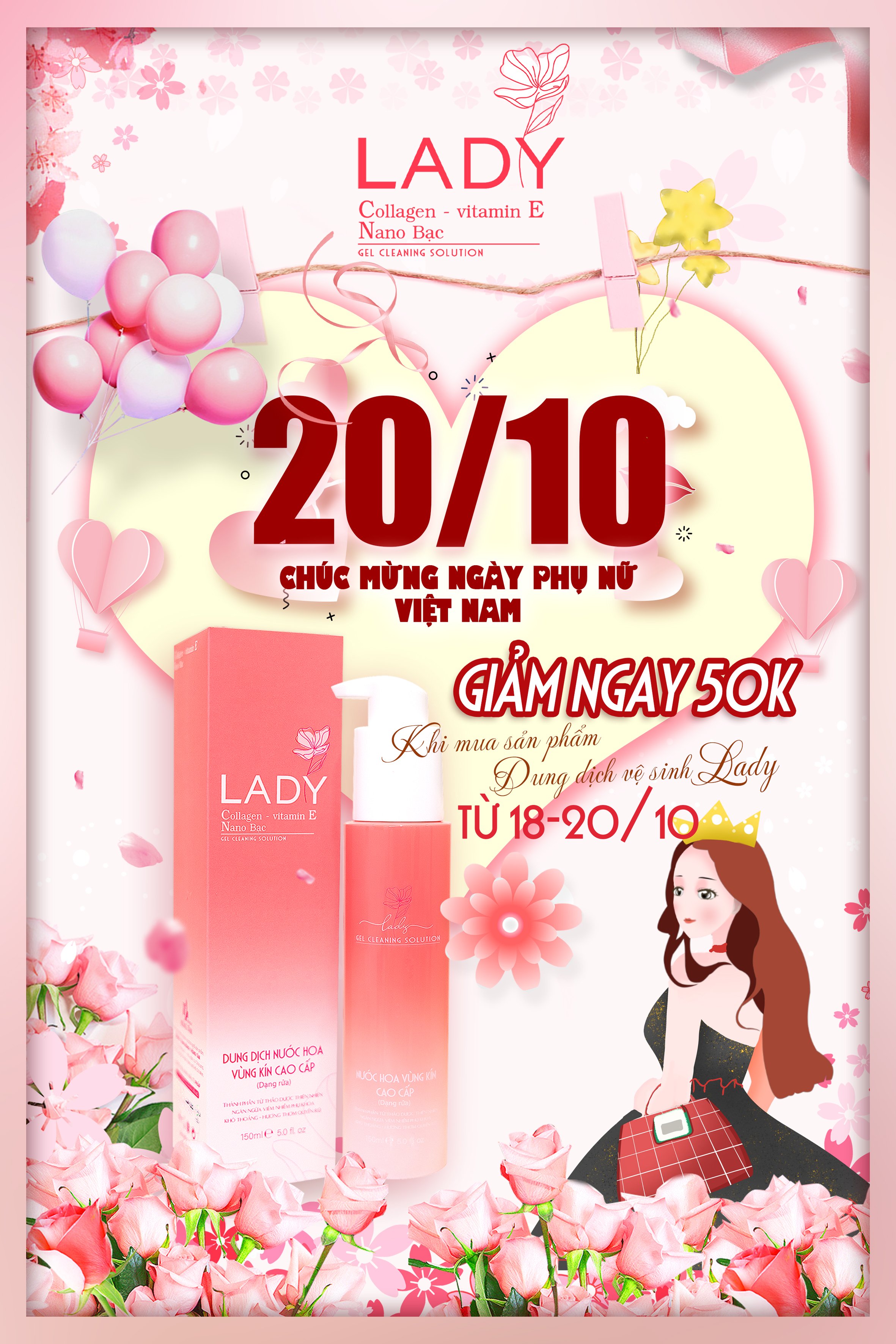 Dung dịch vệ sinh phụ nữ Lady