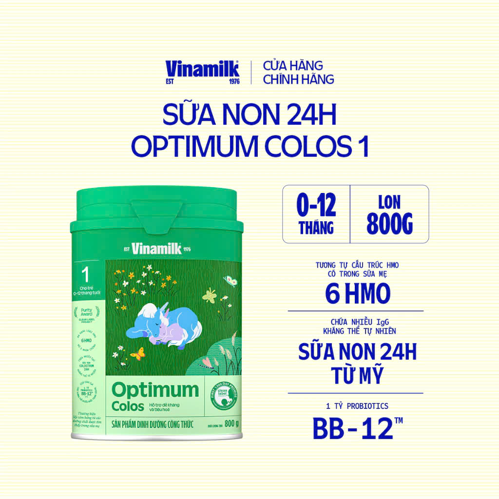 (HSD T4-2028) (Mẫu Mới) Sữa Bột Vinamilk Optimum Colos 1/2/3 Hộp 350g/ 800g.