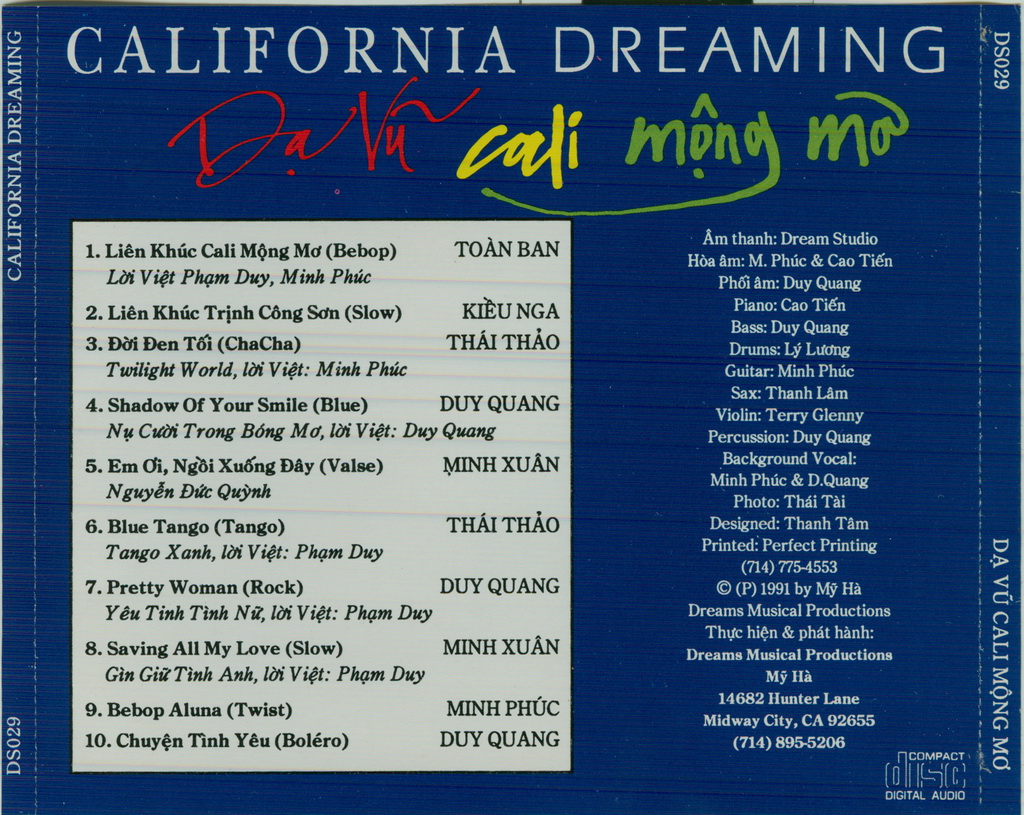 Dạ Vũ Cali Mộng Mơ (Dream Studio Cd029)