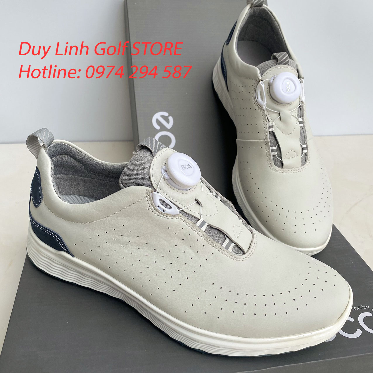 giày golf nam ecco nút vặn tiện lợi, chất liệu da PU cao cấp, không thấm nước, đi êm chân.. ecco golf shoes men. giày gôn