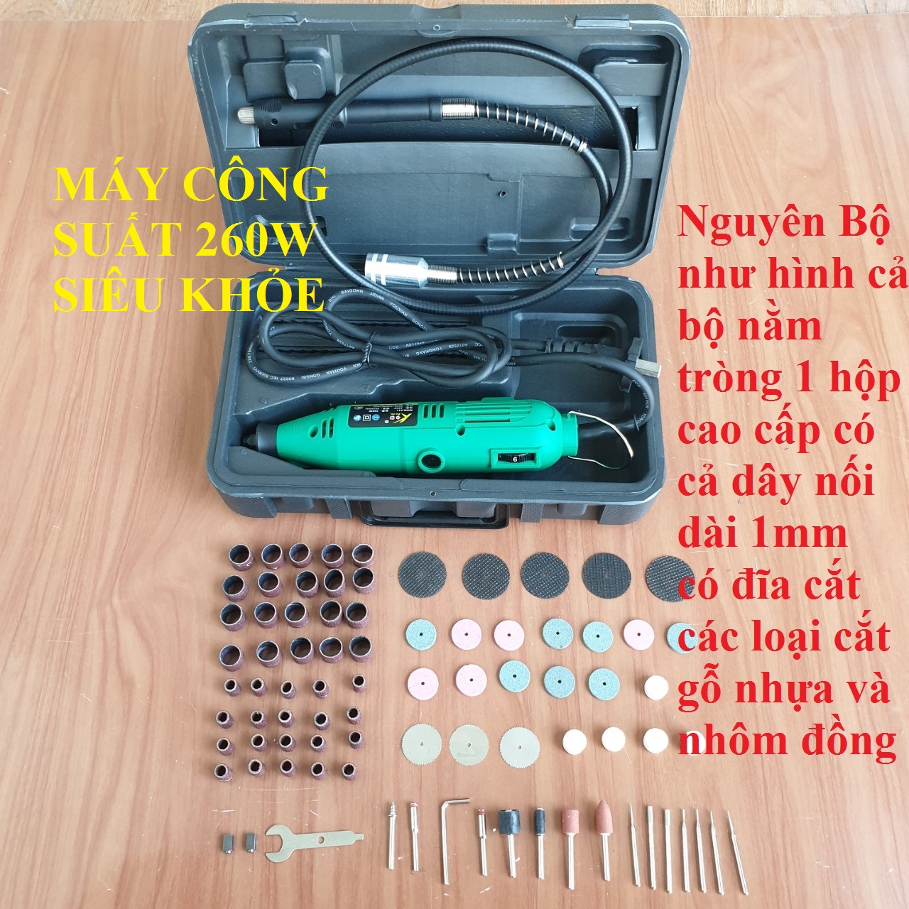 Máy mài khuôn cầm tay 260w loại máy to dài - máy khoan mài cắt khắc đa năng